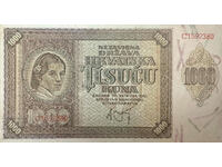 Croația 1000 Kuna 1941 Pick 4a Ref 2380 Unc