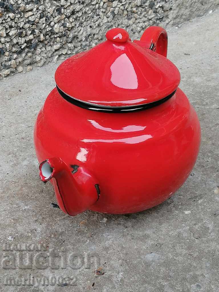 Auction Enamel vessel, teapot, jug, jug, early soc Auction Enamel vessel, teapot, jug, jug, early soc