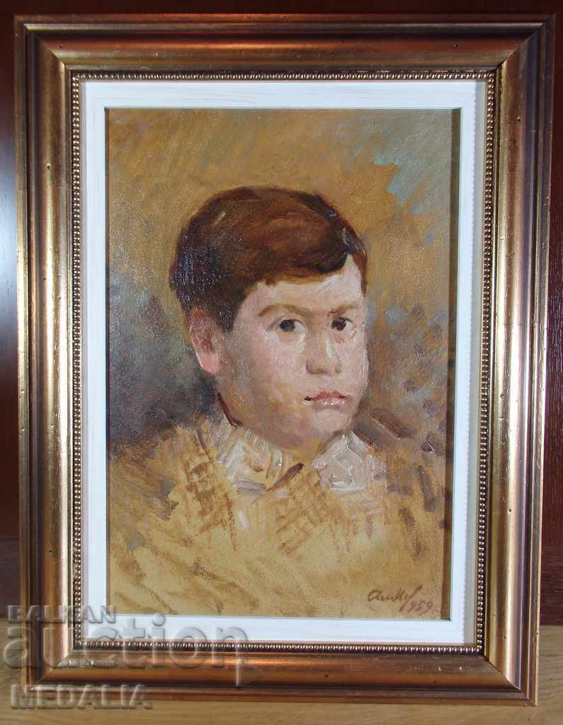 Атанас Михов-портрет-маслени бои-подписан-1959г.