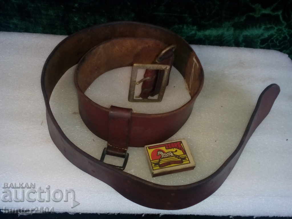 Old cavalry officer's belt with brass buckle.