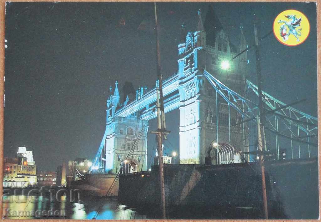 Carte poștală de călătorie din Anglia, din anii 80