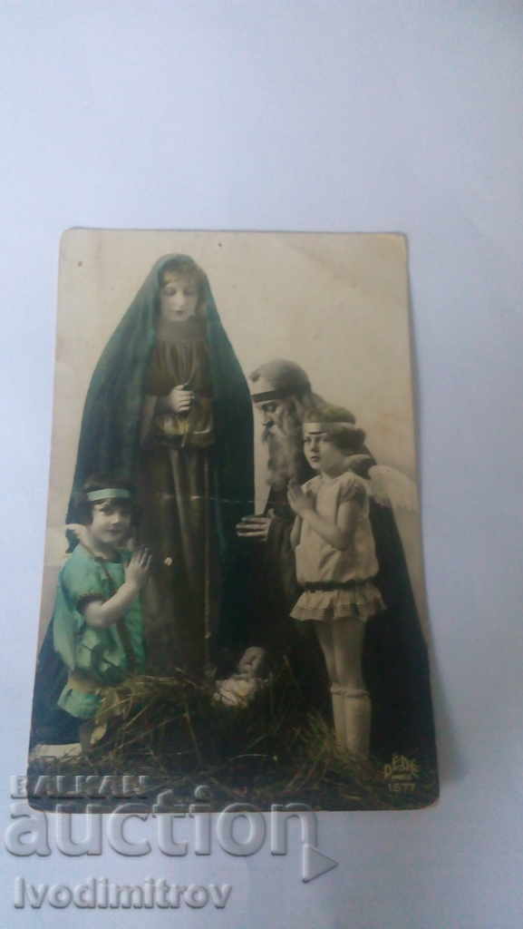 Postcard Praying over Newborn 1928