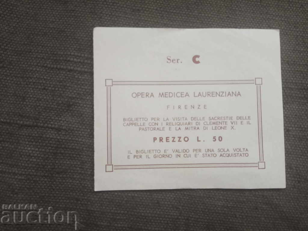 Ticket for the Opera in Florence Ticket for the Opera in Florence