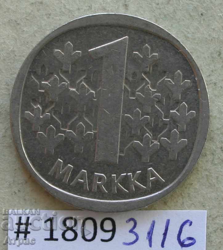 1 марка 1988  Финландия