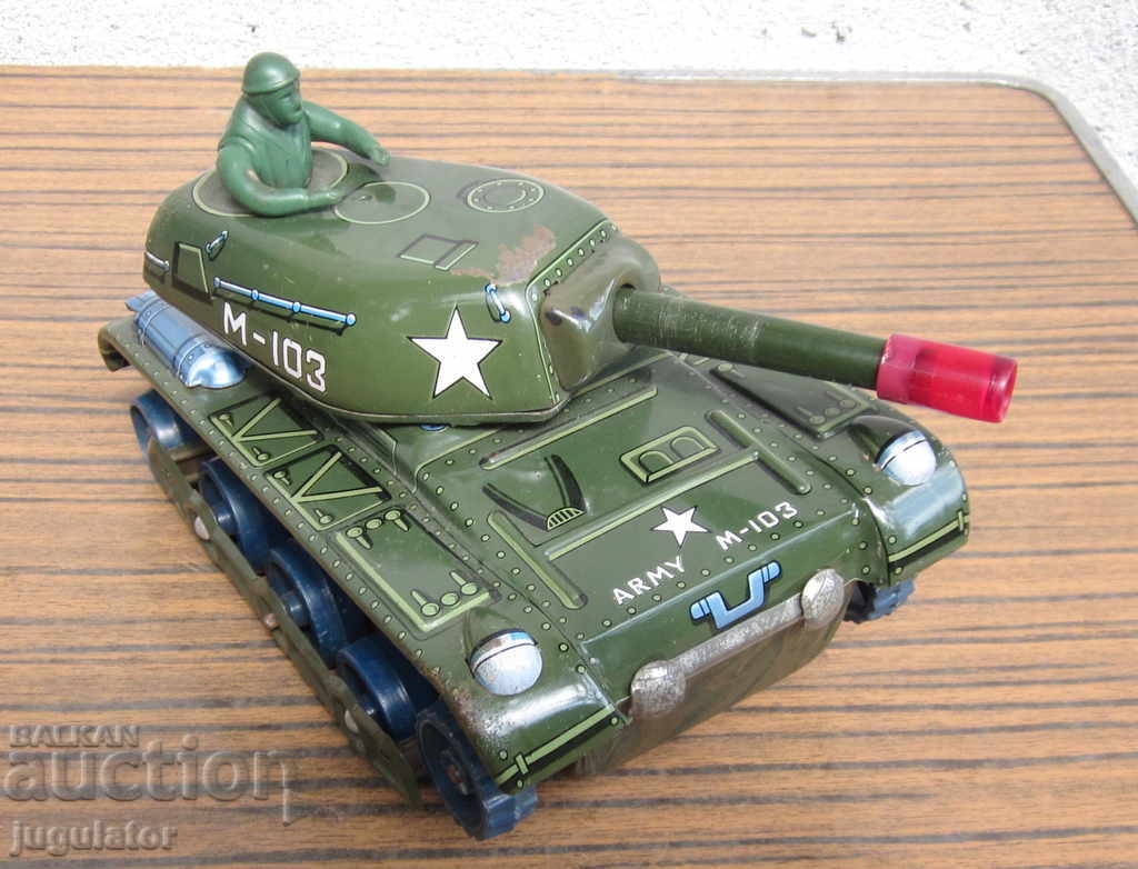 old Japanese military metal toy tank M-103 - 5 old Japanese military metal toy tank M-103 - 5