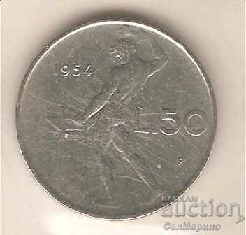 +Италия  50  лири  1954 г.
