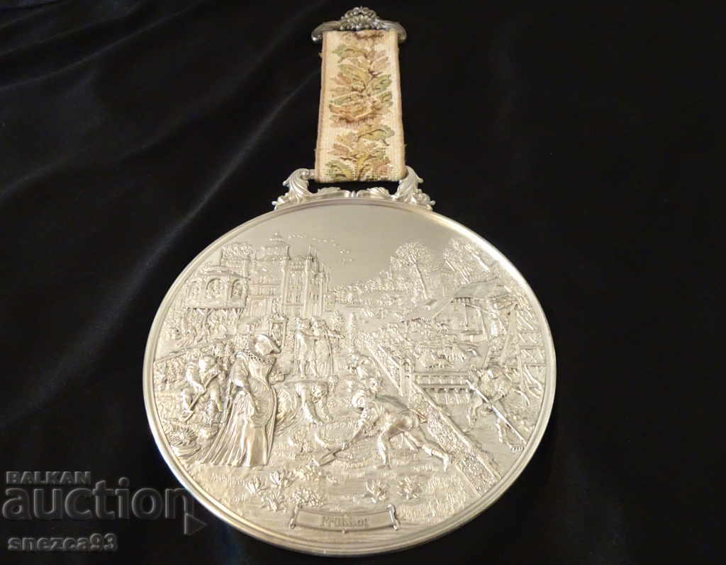 WMF embossed panel, pewter painting Spring. - 7 WMF embossed panel, pewter painting Spring. - 7