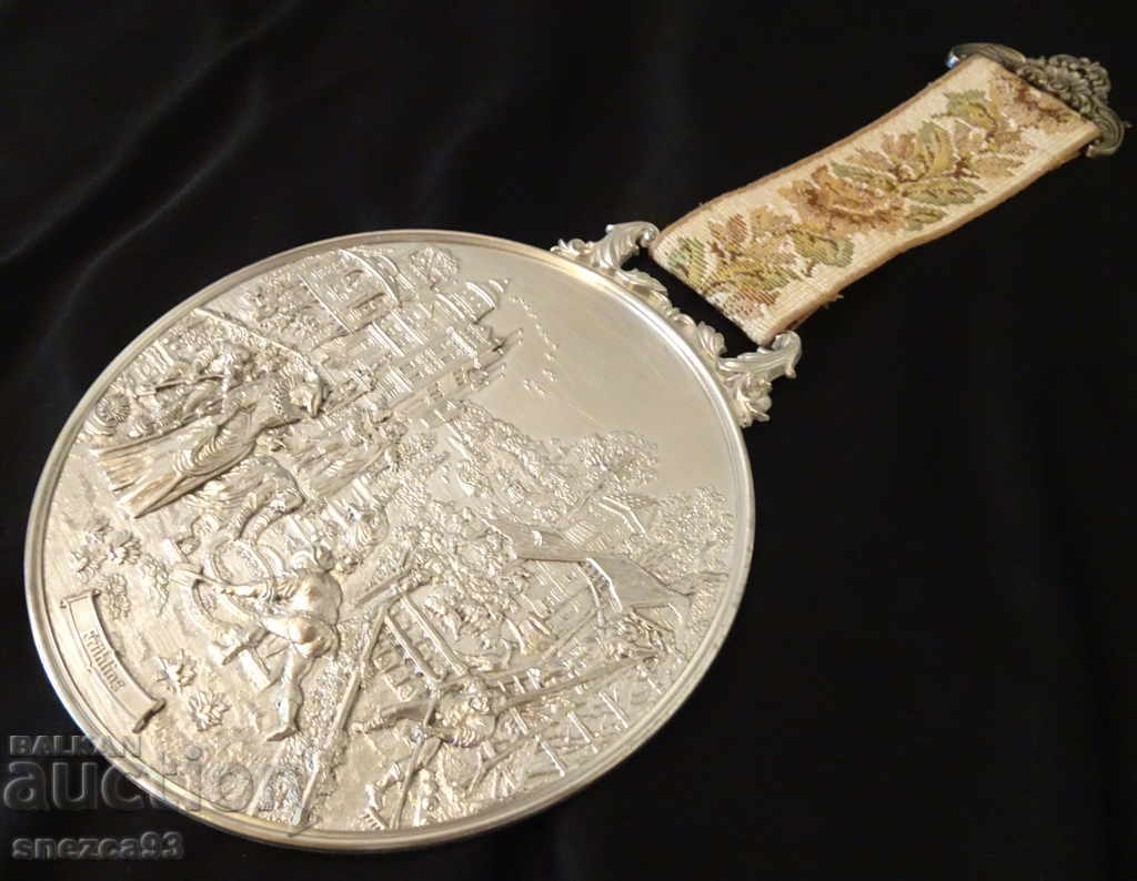 WMF embossed panel, pewter painting Spring. WMF embossed panel, pewter painting Spring.