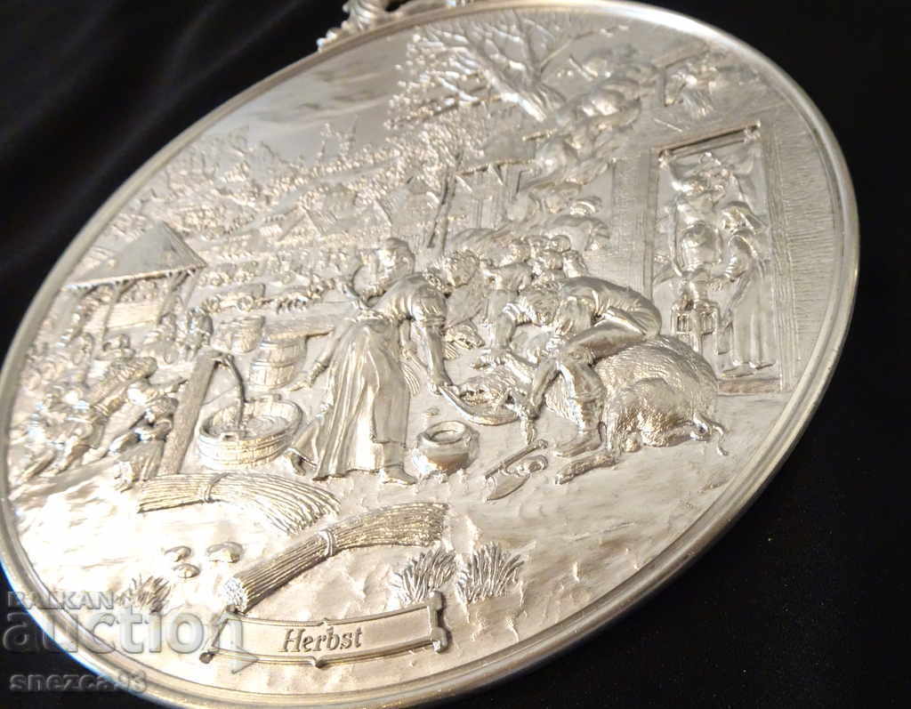 WMF embossed panel, pewter painting Autumn. with price 36.00 BGN | € 18.41 WMF embossed panel, pewter painting Autumn. with price 36.00 BGN | € 18.41