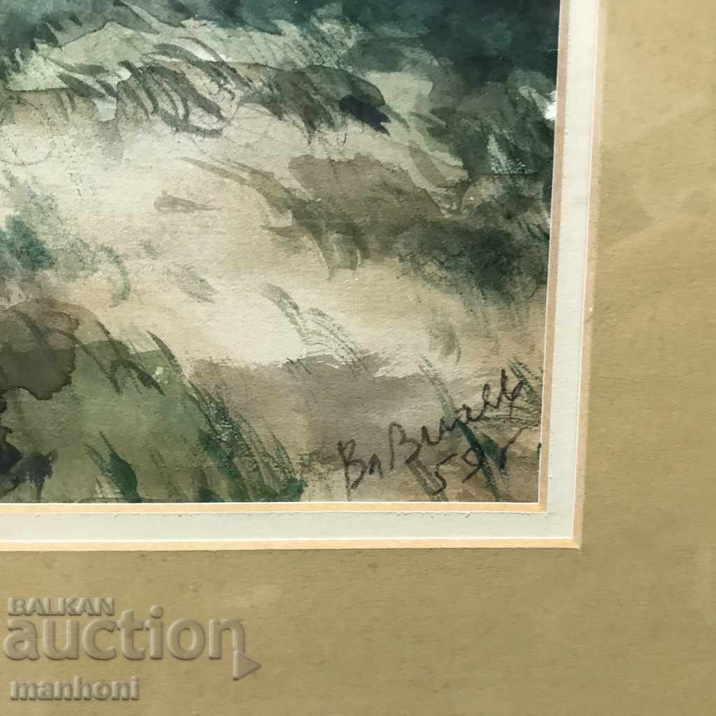 1373 Vladimir Vichev At the meadow aquarelle signature 1959г. with price 130.00 BGN | € 66.47 1373 Vladimir Vichev At the meadow aquarelle signature 1959г. with price 130.00 BGN | € 66.47