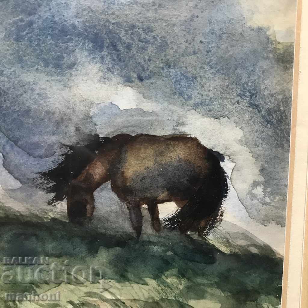 Auction 1373 Vladimir Vichev At the meadow aquarelle signature 1959г. Auction 1373 Vladimir Vichev At the meadow aquarelle signature 1959г.