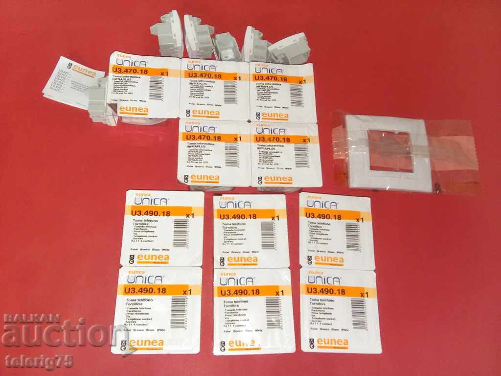 Schneider UNICA Modules RJ45 cat5e UTP, RJ11, Frame with price 80.00 BGN | € 40.90 Schneider UNICA Modules RJ45 cat5e UTP, RJ11, Frame with price 80.00 BGN | € 40.90