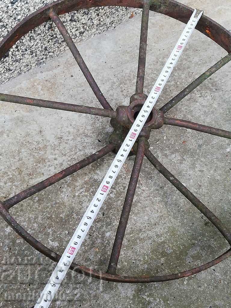 Δημοπρασία Ένα ζευγάρι σφυρήλατων τροχών σιδήρου Δημοπρασία Ένα ζευγάρι σφυρήλατων τροχών σιδήρου