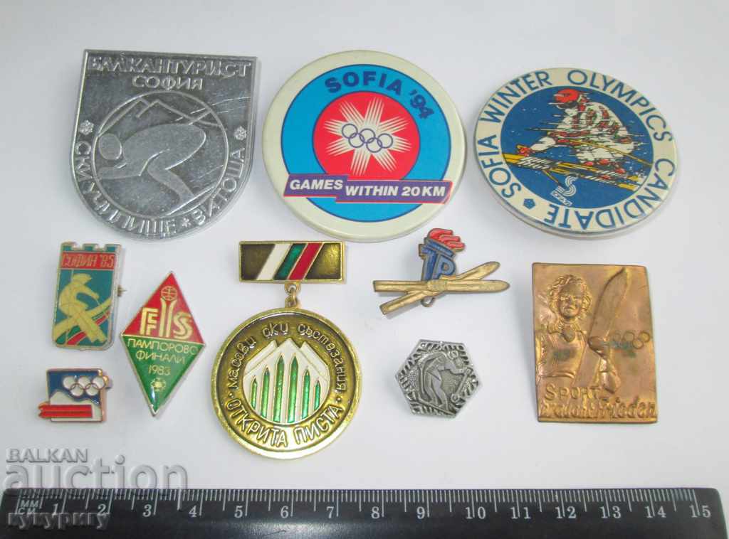 Lot Ski Ski Sports Ski Badge Collection - 5 Lot Ski Ski Sports Ski Badge Collection - 5