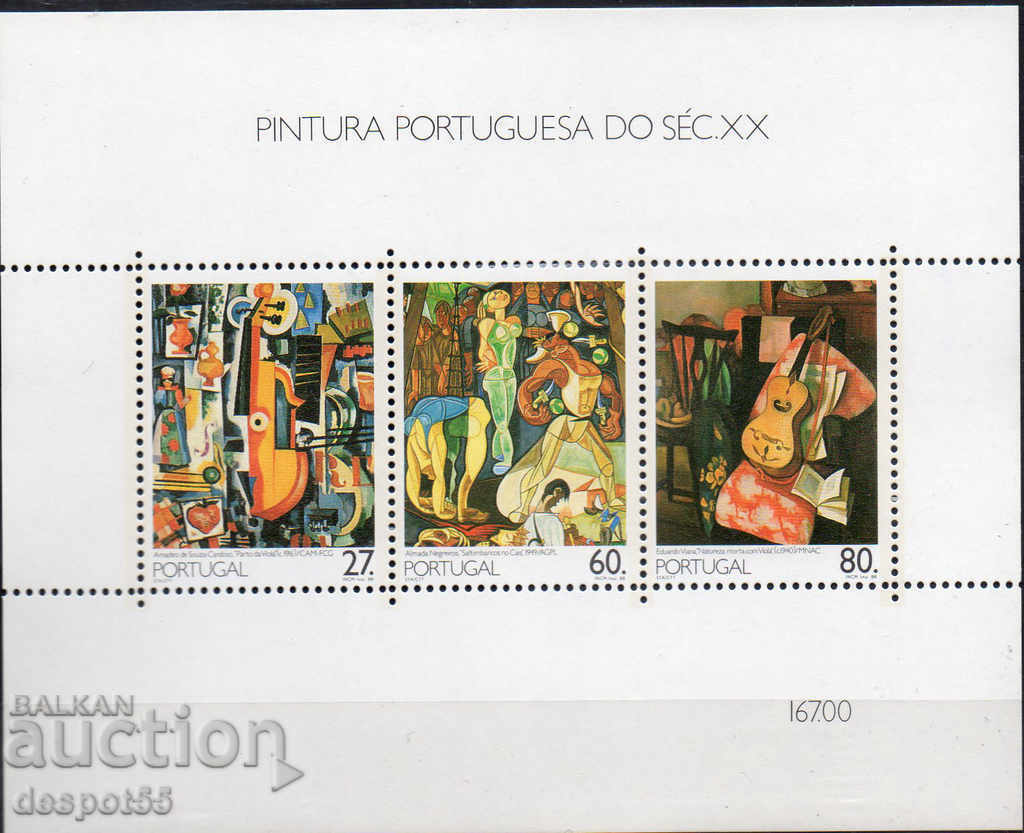 1988. Portugal. 20th-century paintings. Block.