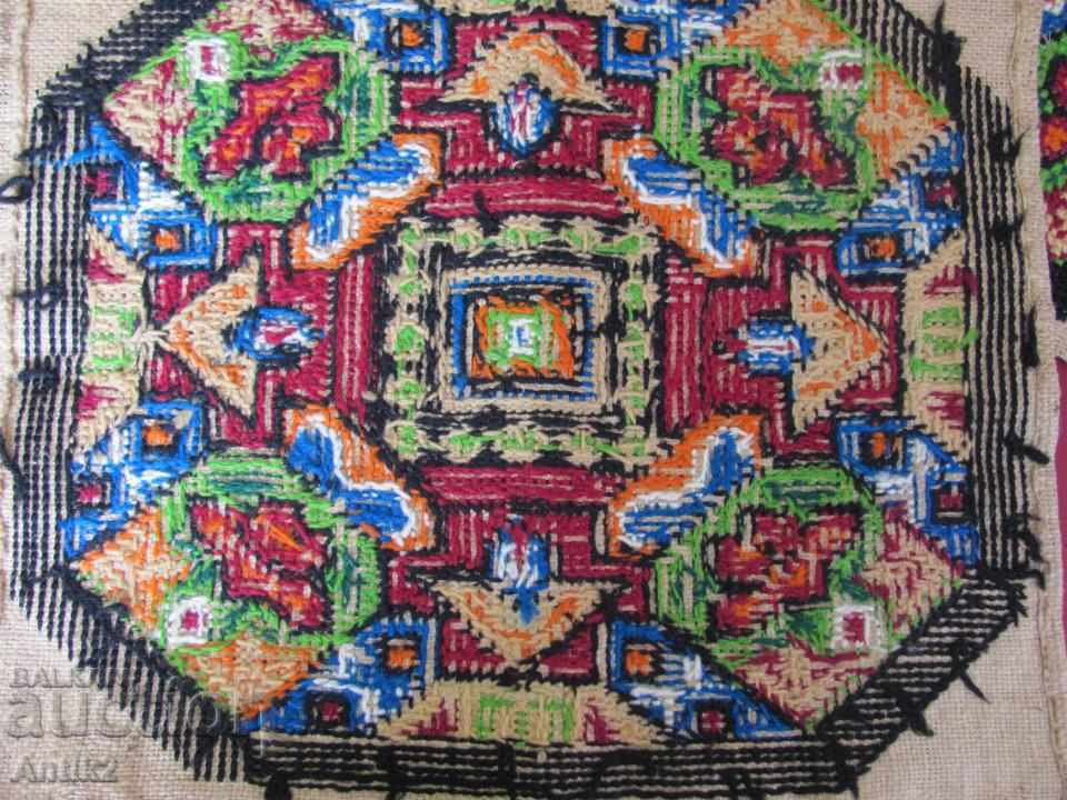 Χειροποίητο κεντημένο χέρι 19ου αιώνα με μάλλινα νήματα - 7