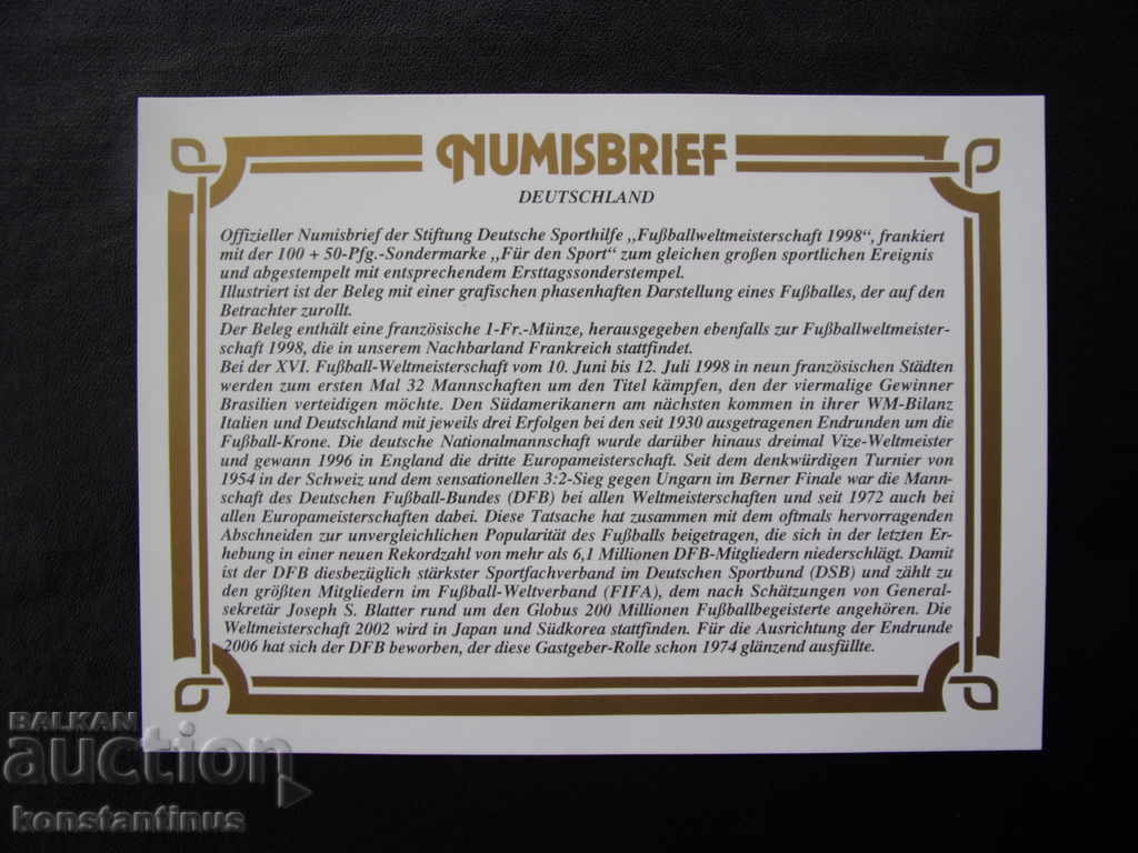 Livrarea Numisbrief: Franța 1 Frank 1997 Silver 900 UNC