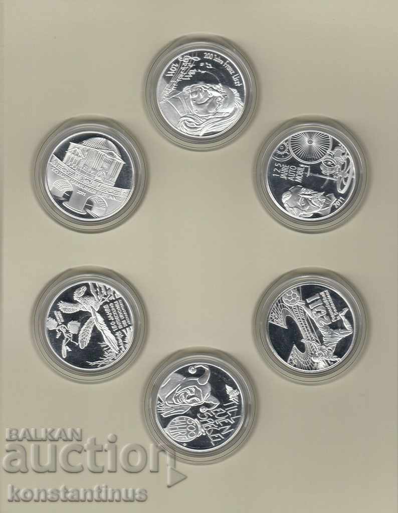 Germania 6 x 10 € 2011 Proba 35,1 mm. 16 g UNC PROOF cu preț € 53.69 | 105.01 BGN