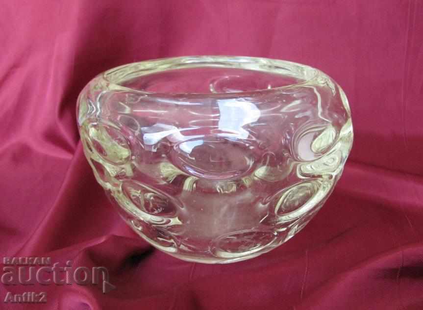 Livrarea Secolul 19 din sticlă de sticlă foarte masivă, vază