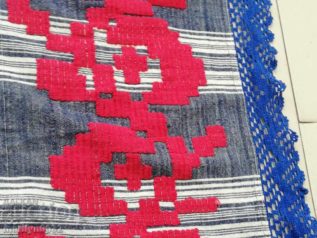 Old handwoven bed sheet with lace border embroidery with price 179.90 BGN | € 91.98 Old handwoven bed sheet with lace border embroidery with price 179.90 BGN | € 91.98