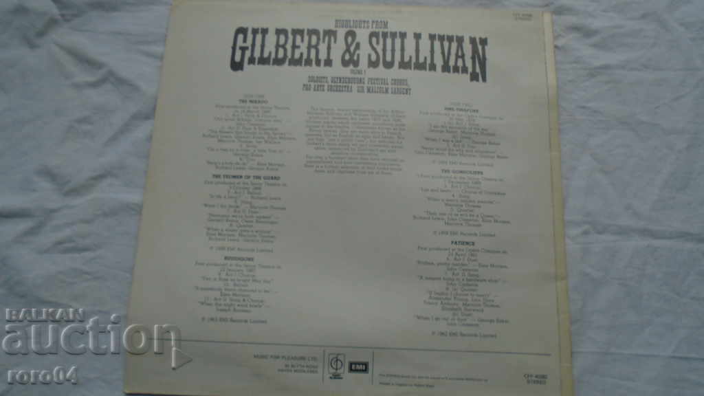 Delivery of GILBERT & SULLIVAN Delivery of GILBERT & SULLIVAN