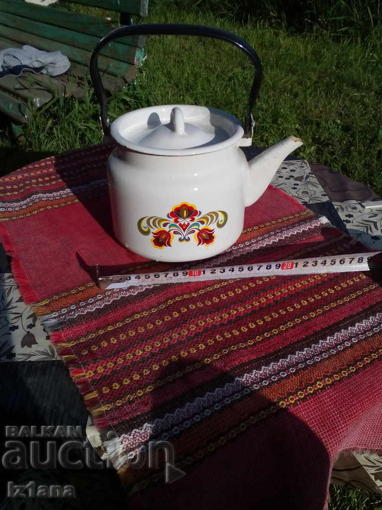 Auction Old enamel teapot Auction Old enamel teapot