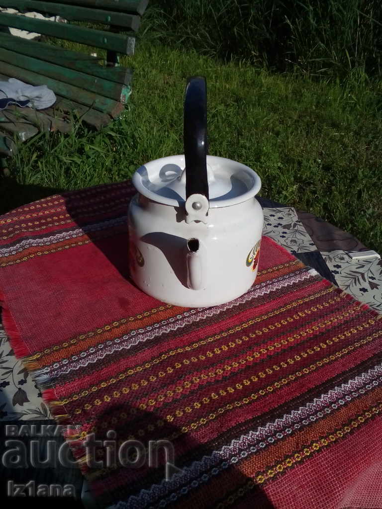 Delivery of Old enamel teapot Delivery of Old enamel teapot