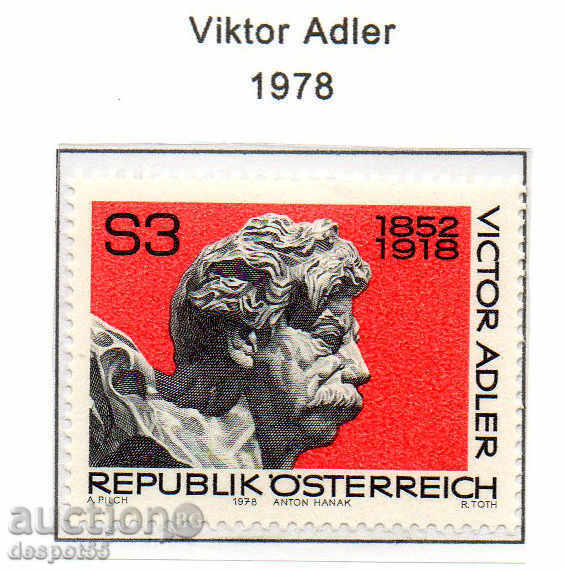 1978. Austria. Victor Adler, parlamentar.
