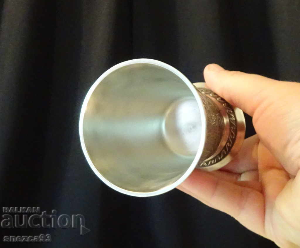 Tin cup for wine, love theme with price 39.00 BGN | € 19.94