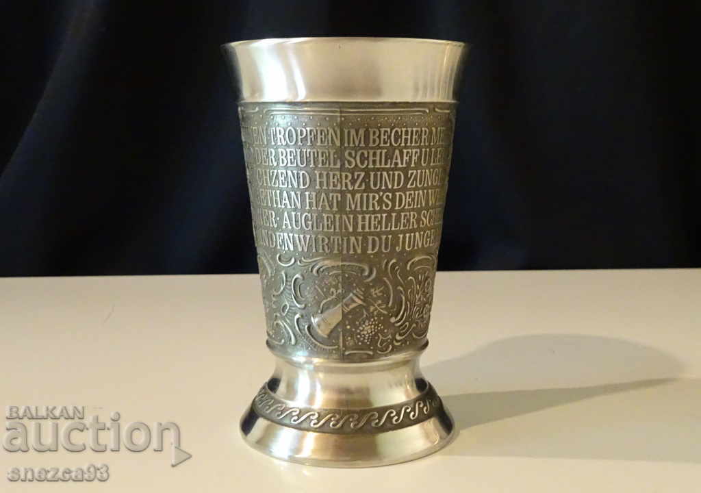 Delivery of Tin cup for wine, love theme