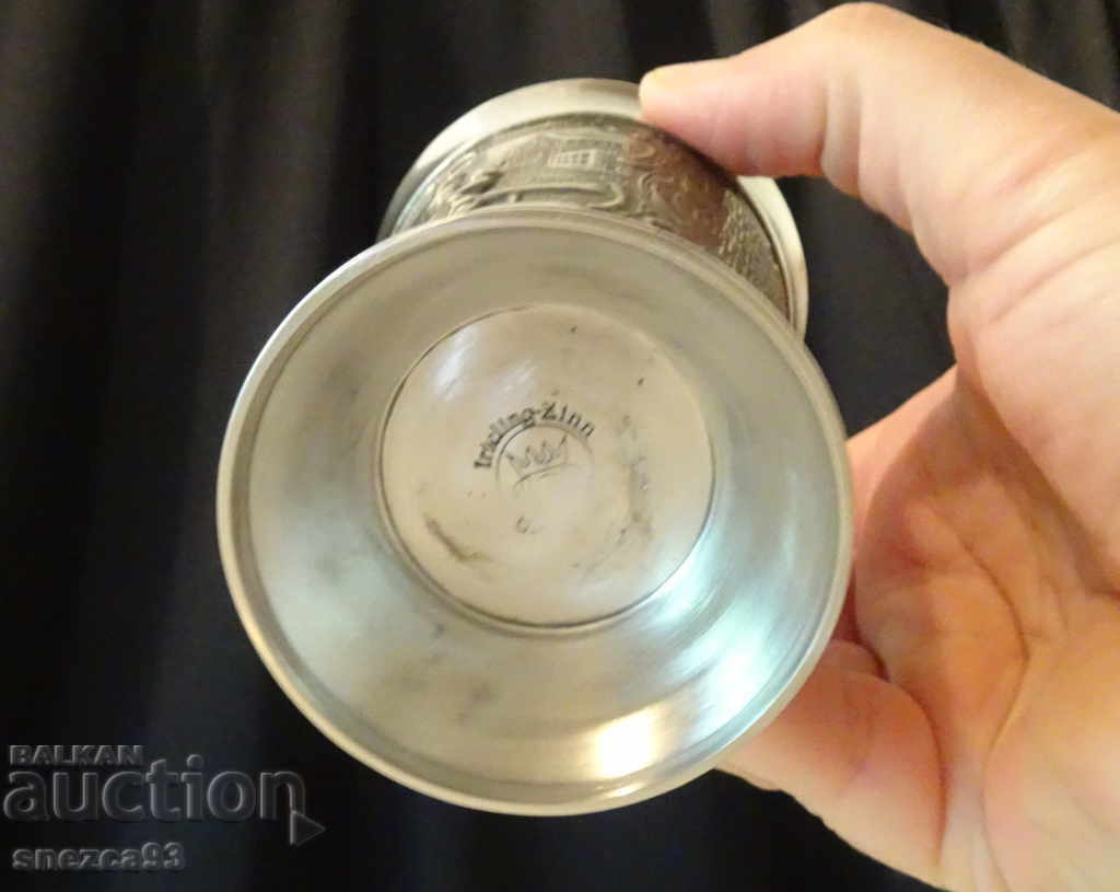 Tin cup for wine, love theme - 6