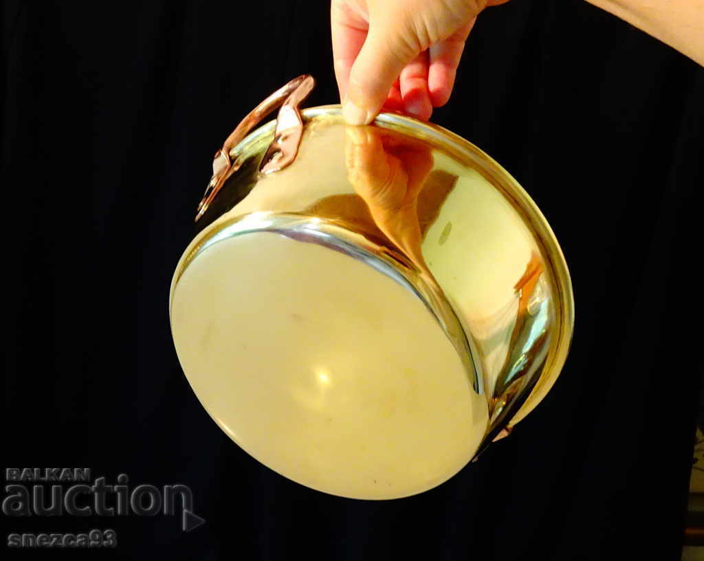 Brass pan, brass tray with copper handles 5 l - 5 Brass pan, brass tray with copper handles 5 l - 5