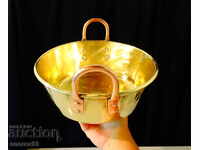 Tigaie de alamă, tavă de alamă cu mânere de cupru 5 l