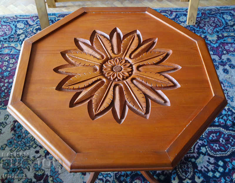 Coffee table with wood carving with price 800.00 BGN | € 409.03 Coffee table with wood carving with price 800.00 BGN | € 409.03