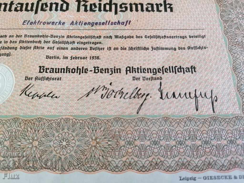 Delivery of Action | 1000 Reich Brands Braunkohle-Benzin AG 1936