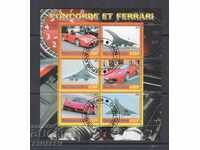 Kongo 2007 Transport - blok de 6 marki Ferrari cu ștampilă