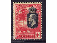 Gambia 1927 George V 4d black & red on yellow MM Cat 28 GBP
