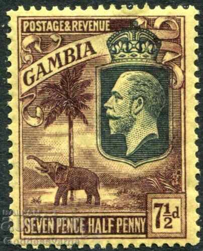 Gambia 1927 George V 7½d violet / galben