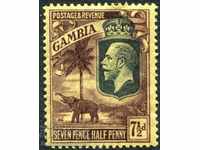 Gambia 1927 George V 7½d Purple / Yellow