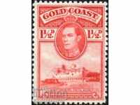 Gold Coast 1938 KGVI 1.1 / 2d Scarlet SG122 MNH