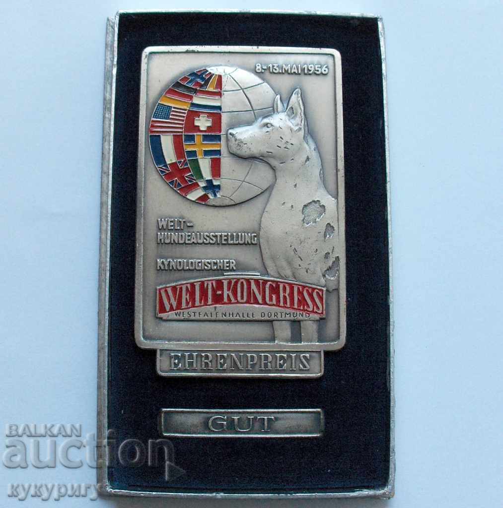 Old Medal Plaque World Exposure Dogs 1956 Germany with price 100.00 BGN | € 51.13 Old Medal Plaque World Exposure Dogs 1956 Germany with price 100.00 BGN | € 51.13