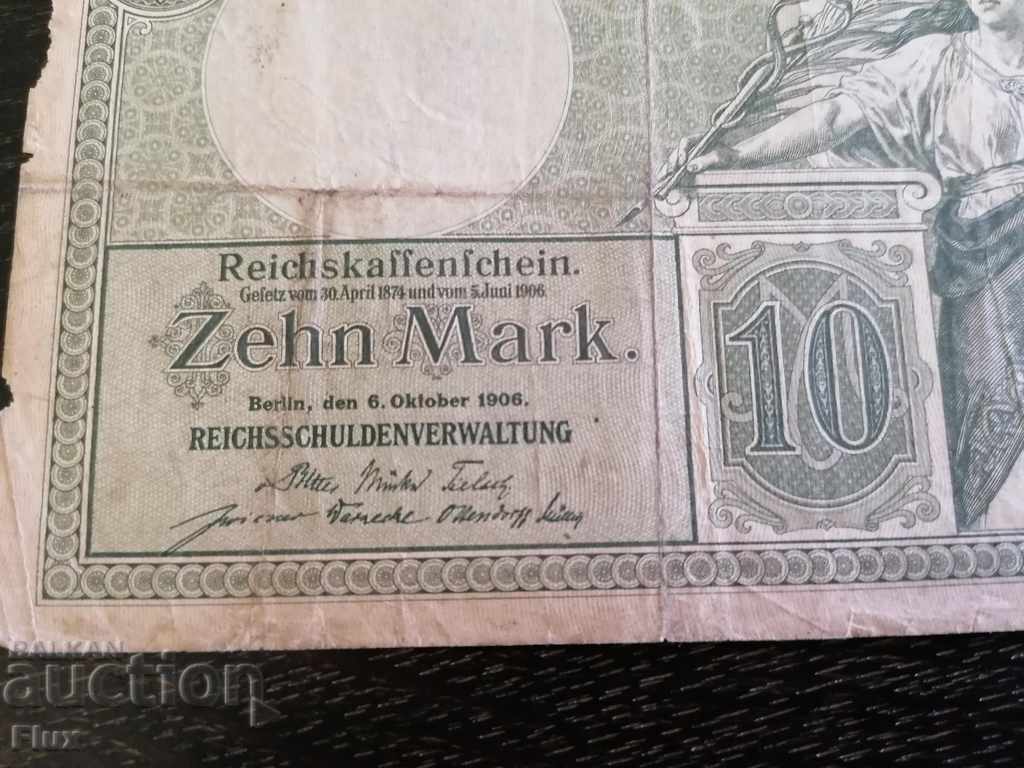 Auction Reich banknote - Germany - 10 brands | 1906 Auction Reich banknote - Germany - 10 brands | 1906
