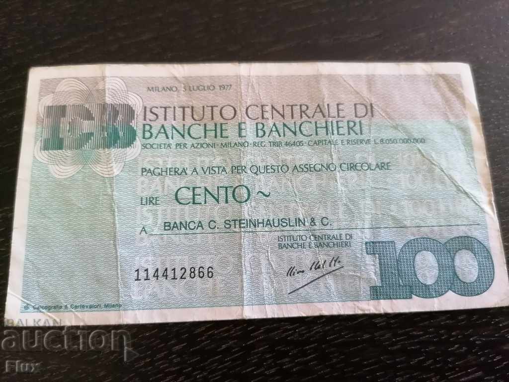 Bank check - Italy 1977 with price 10.00 BGN | € 5.11 Bank check - Italy 1977 with price 10.00 BGN | € 5.11