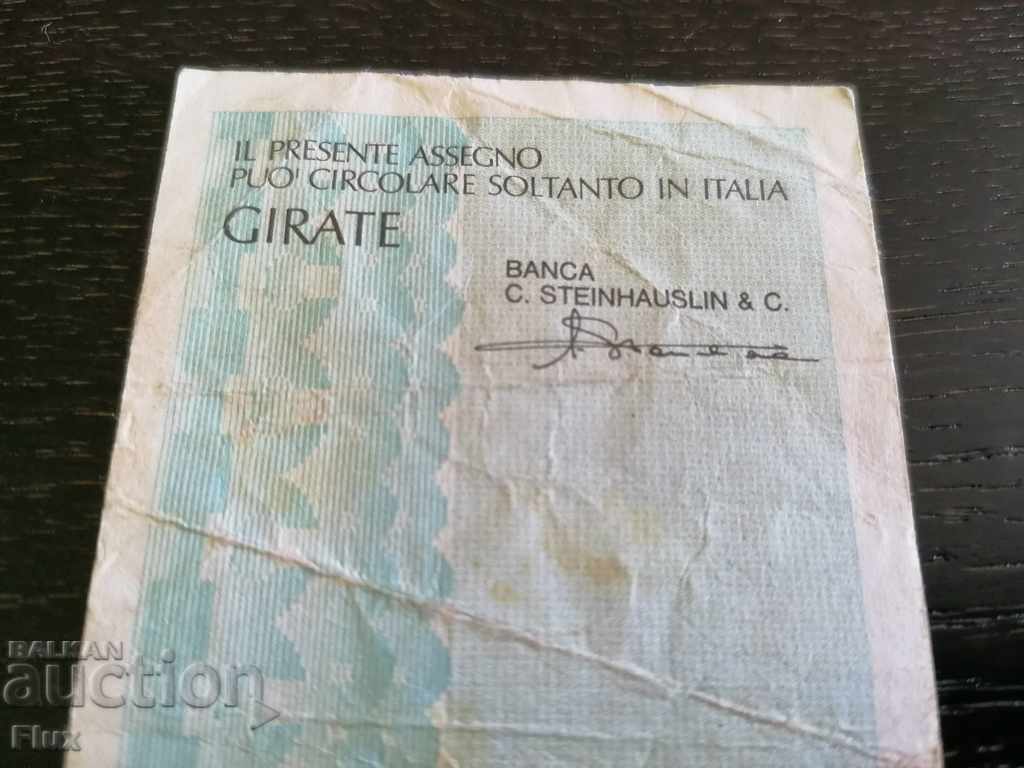 Bank check - Italy 1977 - 5 Bank check - Italy 1977 - 5