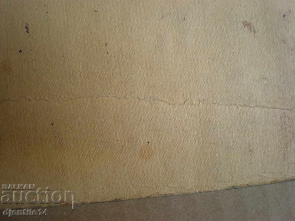 Auction oil drawing on cardboard Auction oil drawing on cardboard