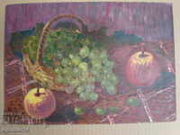 oil drawing on cardboard