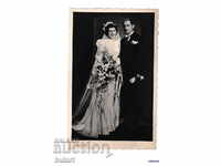 Пощенска картичка черно бяла Сватба Булка  ПК