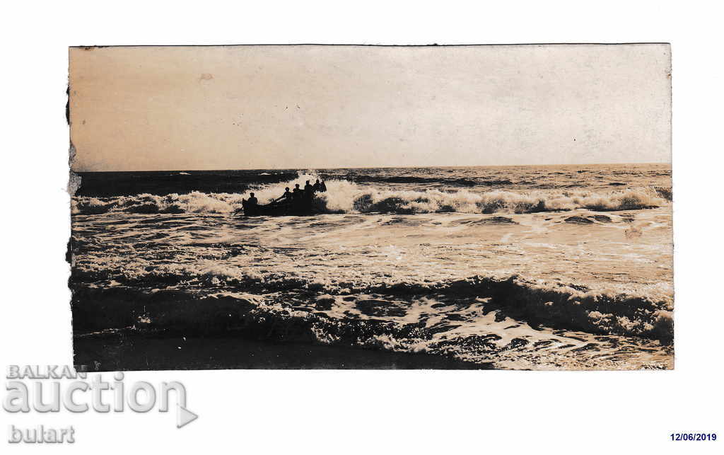 Пощенска картичка Море Плаж Лодка Стара снимка  ПК