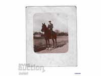 Cartea poștală Fotografia veche a unui aristocrat cal alb negru