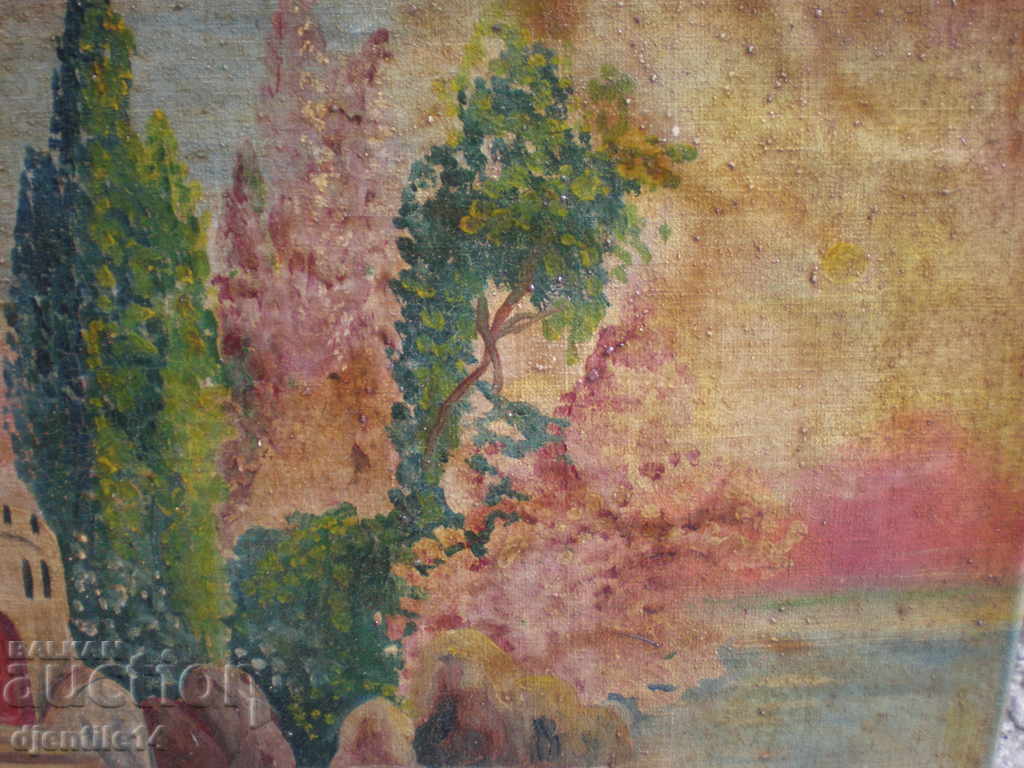 Auction  drawing oil canvas